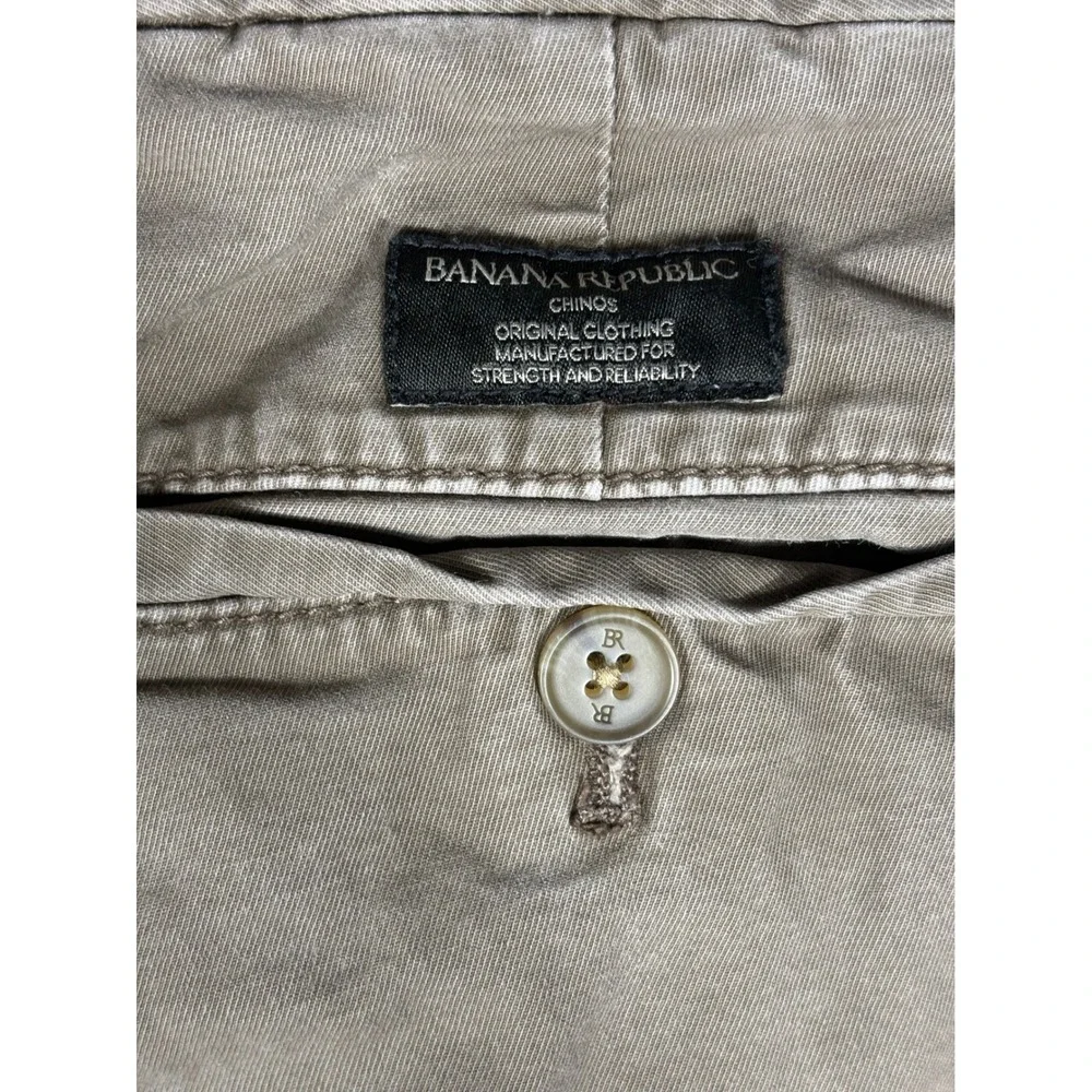 Banana Republic Mens Lived-In Chino Slim Fit Pants Light Coffee Bean Brown 31x32
